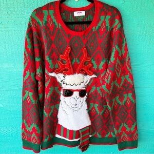 LLAMA UGLY CHRISTMAS SWEATER SIZE 2X